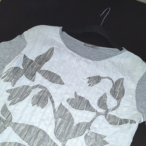 Zara Tee silver print T-Shirt great w. jeans & blazer, stretchy fits sizes S M L - Picture 9 of 12